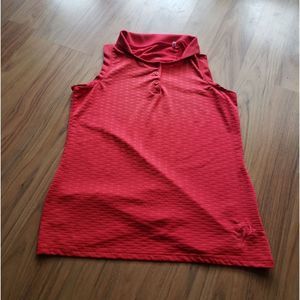 Lopez | Red sleeveless golf top - small